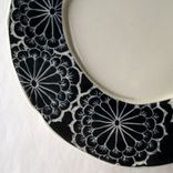 Small Black And White Plate With Carved Flower Pattern 3 small