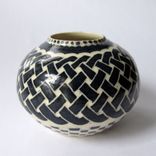 Handmade Stoneware Vase With Celtic Knot And Checkered Pattern 1 small