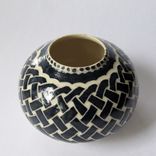 Handmade Stoneware Vase With Celtic Knot And Checkered Pattern 3 small