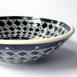 Handmade Stoneware Bowl With Checkered Black And White Pattern 1 small