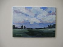 Original Acrylic Impressionist Landscape Painting, 7" X 5" 3 small