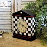 Whimsical Checks Vintage Clock 6 small