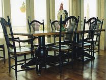 Distressed Dining Table, Buffet, & Mirror 3 small