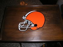 Solid Walnut Cleveland Browns Tv Trays 2 small