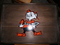 Solid Walnut Cleveland Browns Tv Trays 1 small