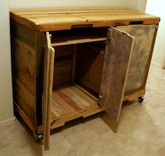 Reclaimed Wheeled Bar Cabinet 4 small