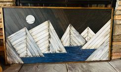 Wall Decor Reclaimed Wood - Mountain Scene 1 small