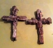 Petrified Wood Crosses 4 small