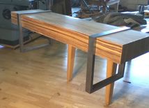 Welded Modern Interior Zebra Wood Bench Seat 4 small