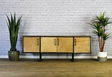 Leather Sideboard, Cowhide Media Console, Rawhide Credenza, Rustic Buffet 2 small