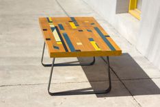 Reclaimed Gym Floor Coffee Table 3 small