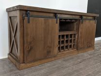 Rustic Farmhouse Reclaimed Wood Wine / Liquor Cabinet / Sideboard / Buffet / Farm House Style 5 small
