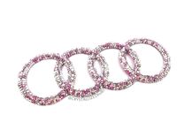 Pink Audi Car Emblem Genuine European Crystals Crystallized Bling Bedazzled Rings Badge 1 small