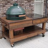 Cypress Bbq And Smoker Work Tables With Drawer & Cut Out For All Models Of Green Egg Grills 1 small