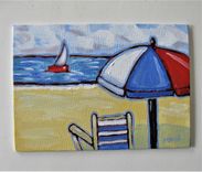 Original Impressionist Nautical Acrylic Painting, 7" X 5" 2 small
