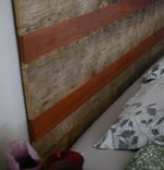 Queen Size Rustic Headboard With Reclaimed Lumber And Exotic Wood. 3 small