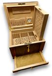 75 Count Humidor With Beveled Top, Two Tone Finish With Drawer.  Free Engraving And Shipping 3 small