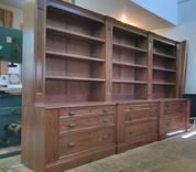 Walnut Bookcase With File Drawers. 1 small