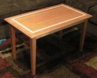 Cherry With Curly Maple Banding Coffee Table 2 small