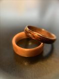 Burnt Wood Steam Bentwood Cathedral Or Straight Grain Maple Ring 3 small