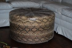 Exotic Hide Natural Python Ottoman 1 small