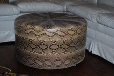 Round Natural Python Ottoman 4 small