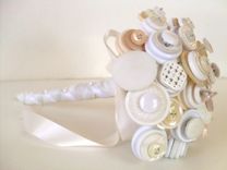 Vintage Cream And White Buttons Bridal Bouquet 2 small