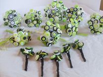 Lime Green Buttons Bridal Bouquet 2 small