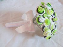Lime Green Buttons Bridal Bouquet 3 small