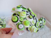Lime Green Buttons Bridal Bouquet 5 small