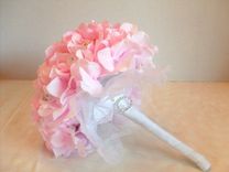 Hydrangea And Pink Buttons Bridal Bouquet 4 small