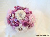 Bridal Bouquet With Lavender Buttons 2 small