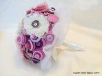 Bridal Bouquet With Lavender Buttons 3 small