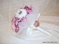 Bridal Bouquet With Lavender Buttons 5 small