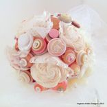 Cream, Pink, And White Buttons Bridal Bouquet 1 small