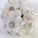 Cream And White Crystals And Buttons Bridal Bouquet 1 small