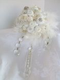 Cream And White Crystals And Buttons Bridal Bouquet 3 small