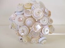 Cream Buttons Bridal Bouquet Set 4 small