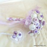 Cream Buttons Bridal Bouquet Set 5 small
