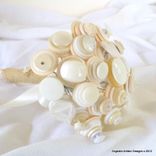 Vintage Cream Buttons Bridal Bouquet Set 2 small