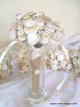 Vintage Cream Buttons Bridal Bouquet Set 3 small