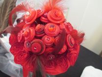 Red Hot Buttons Bridal Bouquet 4 small