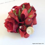 Burgundy Flowers And Buttons Wrist Corsage 3 small