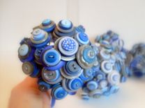 Blue And Grey Buttons Bridal Bouquet 2 small