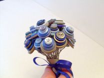 Blue And Grey Buttons Bridal Bouquet 3 small