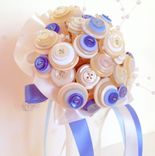 Cream And Blue Buttons Bridal Bouquet 1 small