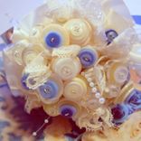 Cream And Blue Buttons Bridal Bouquet 2 small