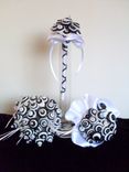 Tuxedo Black And White Buttons Bridal Bouquet 3 small