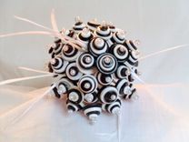 Tuxedo Black And White Buttons Bridal Bouquet 4 small
