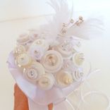 Cream And White Buttons Mini Bridal Bouquet 1 small
